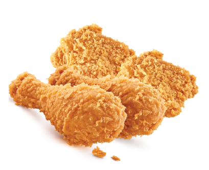 Crispy Duo Box: Turn up the fun with 5 pieces of Hot & Crispy Chicken, 1 Large fries, and 2 Regular drinks